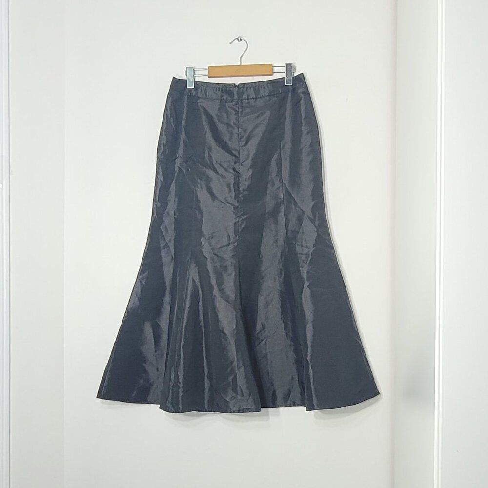 Laura Women's Black Shimmer Metallic Hand Wash Flared A-Line 2000's Skirt Size 6